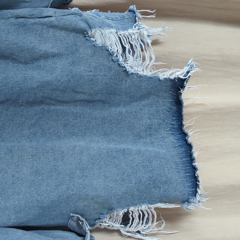 Distressed Denim Jean Jacket - Picture 6 of 7